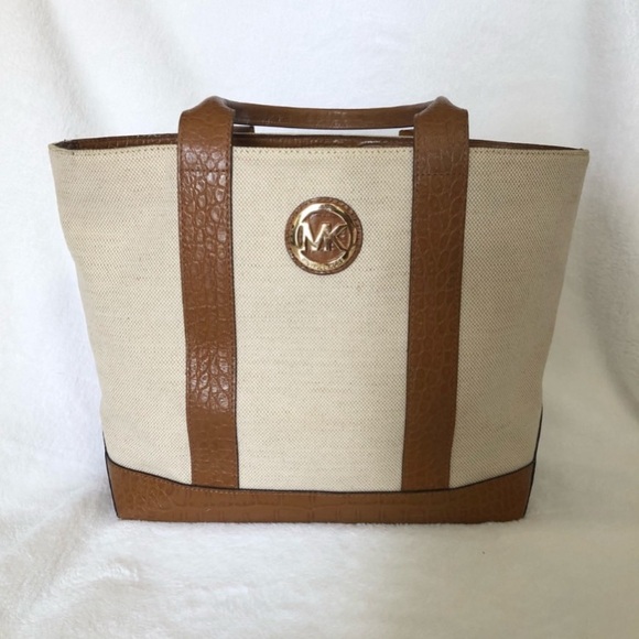 EUC Michael Kors Fulton Canvas Tote/Purse - Picture 1 of 8